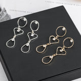 Rhinestone Shiny Earrings Earrings Female Circle Long – Gifts for Her — 2