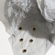 Five Flower Choker Flower Titanium Steel Necklace – Jewelry Gift Ideas — 2