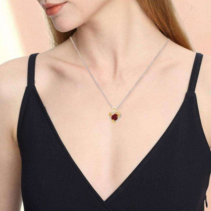 Fashion New Heart Rose Necklace – Jewelry Gift Ideas — 1