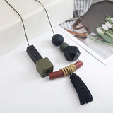 Geometric wood sweater chain – Stylish Gifts — 4