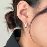 Sterling Silver Simple Knotted Earrings Statement – Thoughtful Gifts — 1
