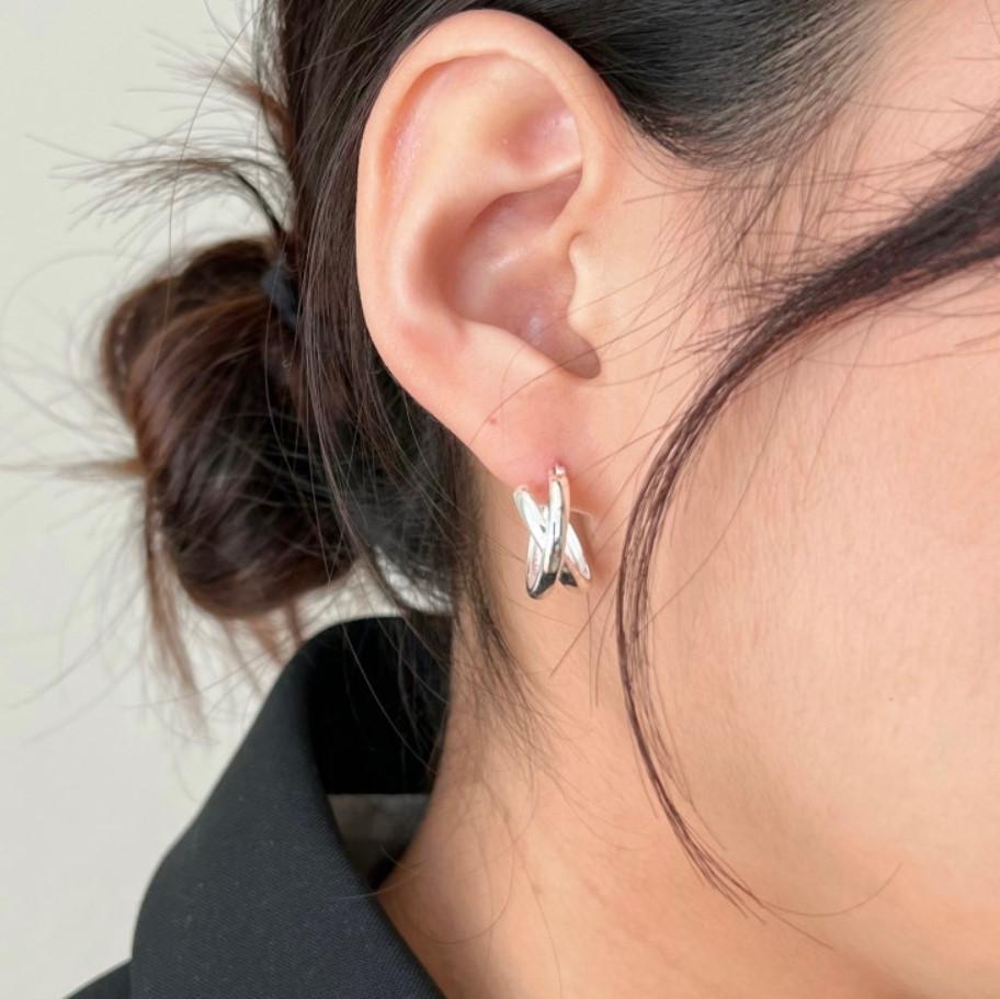 Sterling Silver Simple Knotted Earrings Statement – Thoughtful Gifts — 1
