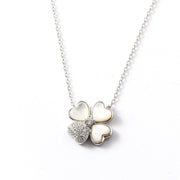 Four Leaf Clover Necklace Pure S925 Silver Zircon – Jewelry Gift Ideas — 6
