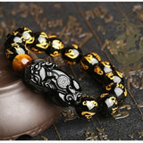 Natural Obsidian Six Sons Mantra Bracelet – Jewelry Gift Ideas — 4