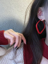 Simple Red Square Earrings Senior Atmospheric Earrings – Gifts for Her — 4