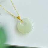 Hetian Jade Princess Buckle Pendant 18K Gold – Jewelry Gift Ideas — 4