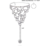 Simple Leaf Full Diamond Ankletwomen's – Unique Gift Ideas — 4