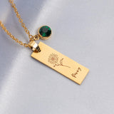December Flower Birthday Stone Necklace Laser – Jewelry Gift Ideas — 6