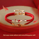 Handmade Koi Braided Rope Red Rope Bracelet – Jewelry Gift Ideas — 6
