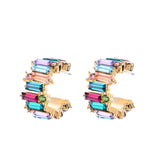C Letter Color Diamond Stud Earrings For Women – Gifts for Her — 4