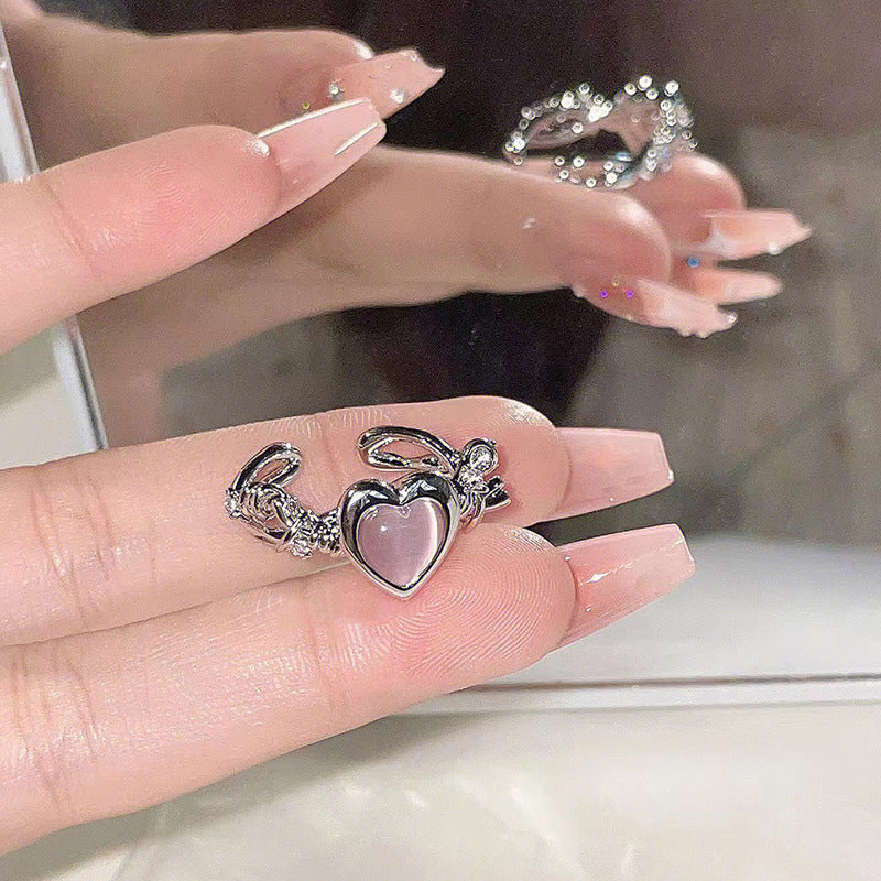 Small Design Feeling Opal Love Ring – Gifts for Couples — 1