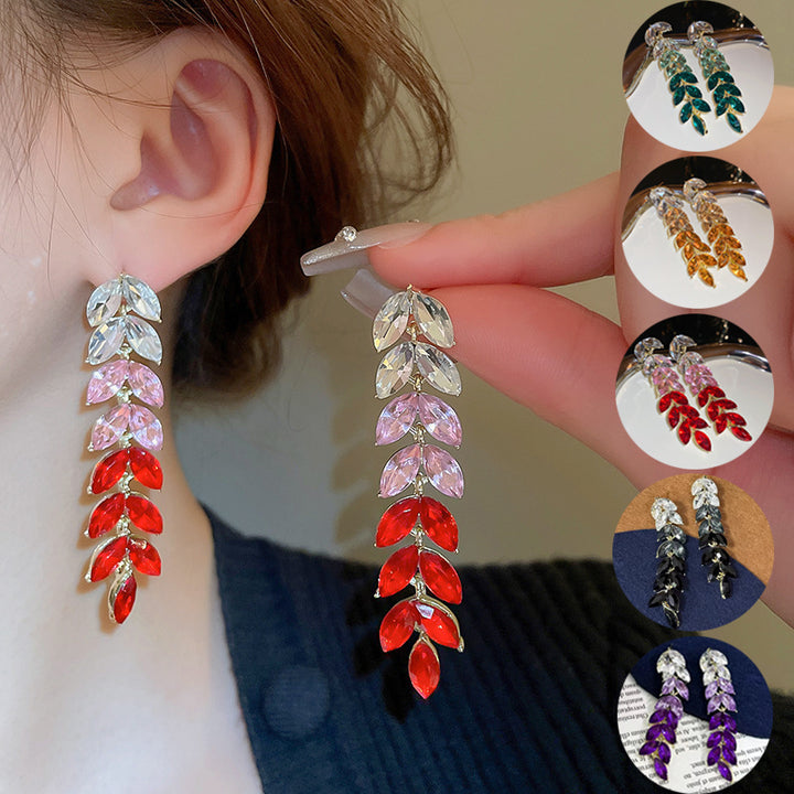 Gradient Color Tassel Wheat Long Earrings Women – Gifts for Her — 1