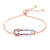 Rainbow Pin Copper Gold Plated Zircon Bracelet – Jewelry Gift Ideas — 3