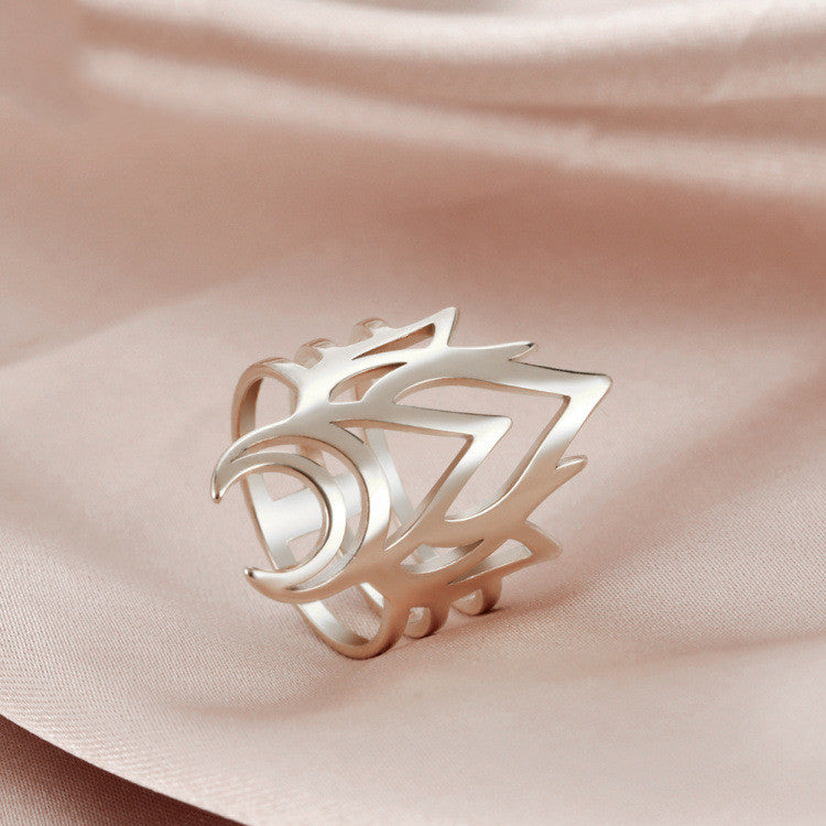 Flame Crescent Exaggerated Geometry Stainless – Unique Gift Ideas — 1
