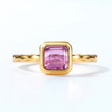Women's Square Natural Amethyst Ring – Gifts for Her — 1