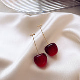 Red Cherry Earrings Long Cherry Earrings – Everyday Gifts — 7