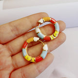 Fashion All-Match Color Painting Oil Ear Hoop Earrings – Stylish Gifts — 4