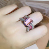 Women's Pink Diamond Ring With Personalized Opening – Gifts for Her — 3