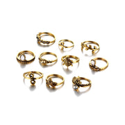 10pcs/set Ladies Antique Knuckle Rings Turtle Starfish – Gifts for Her — 5