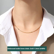 Female Titanium Steel Plated 18K Clavicle Chain – Jewelry Gift Ideas — 10