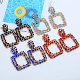 Crystal Big Square Drop Earrings For Women Shiny Party – Gifts for Her — 3