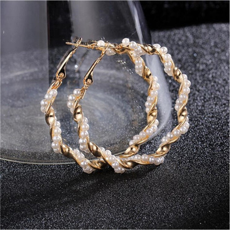Metal Pearl Earrings Earrings – Everyday Gifts — 1