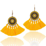 Fabric Tassel Large Version Sunflower Earrings – Unique Gift Ideas — 6