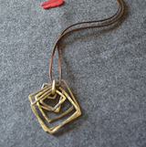 Multi-layer square long necklace – Jewelry Gift Ideas — 4