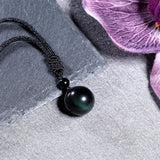 Natural Obsidian Pendant Amethyst Necklace – Jewelry Gift Ideas — 1