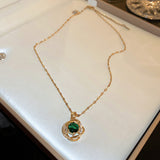 Diamond Zircon Emerald Flower Earrings Vintage – Jewelry Gift Ideas — 4