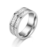 Double Row Diamond Stainless Steel Accessories Ring – Stylish Gifts — 7
