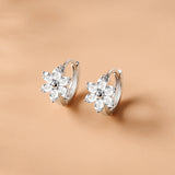 Women's Sterling Silver Earrings With Diamonds – Gifts for Her — 5