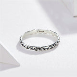 Vintage floral pattern s925 sterling silver ring – Everyday Gifts — 4