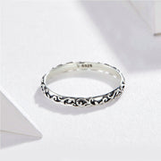 Vintage floral pattern s925 sterling silver ring – Everyday Gifts — 4