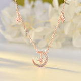 S925 Sterling Silver Star And Moon Necklace – Jewelry Gift Ideas — 1