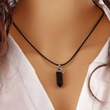 Hexagon natural stone necklace – Jewelry Gift Ideas — 12
