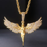 Angel Wing Goddess Zircon Full Diamond Necklace – Jewelry Gift Ideas — 4