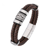 Stainless Steel Braided Leather Bracelet Metal – Stylish Gifts — 1