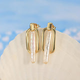 Sterling Silver Irregular Pearl Gold Earrings – Meaningful Gifts — 4