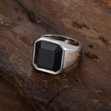 Glossy Black Gem Ring Simple Style – Stylish Gifts — 8
