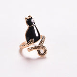 Crystal Cat Pearl Rhinestone Knuckle Nail Ring Set – Cat Lover Gifts — 5