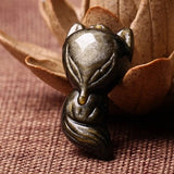 Natural Gold Obsidian Fox Pendant Men's – Jewelry Gift Ideas — 6