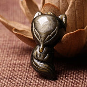 Natural Gold Obsidian Fox Pendant Men's – Jewelry Gift Ideas — 6