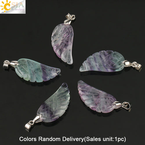 Crystal Pendant Hand-Cut Green Fluorite Angel – Jewelry Gift Ideas — 1