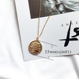 Simple Vintage Carved Coin Pendant Necklace – Jewelry Gift Ideas — 3