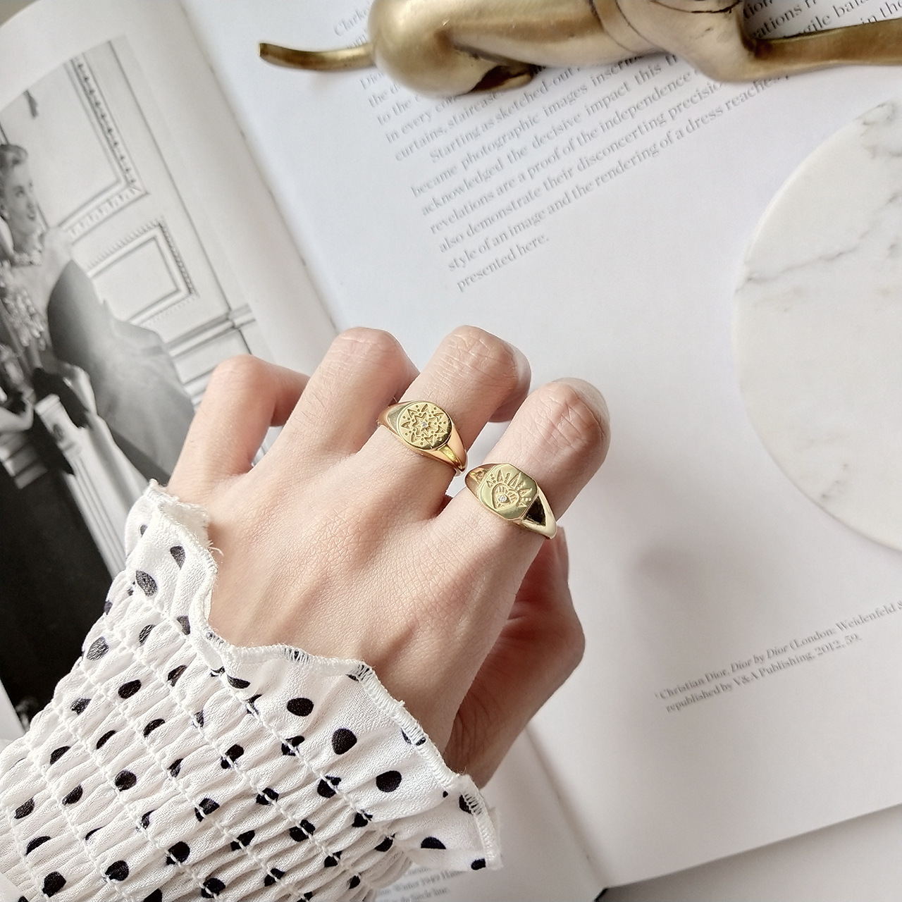 925 sterling silver Retro pattern rings – Stylish Gifts — 1