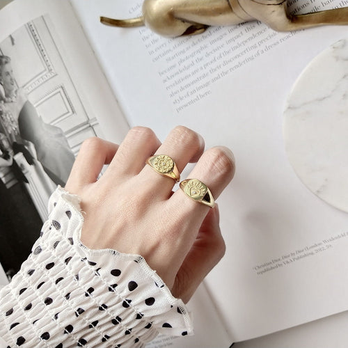 925 sterling silver Retro pattern rings – Stylish Gifts — 1