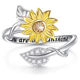 Two-Tone Sunflower Design Sense Opening Ring – Surprise Gifts — 5