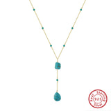 Drop-shaped Turquoise Pendant Sterling Silver – Jewelry Gift Ideas — 4