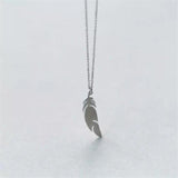 S925 Sterling Silver Necklace Glossy Feather – Jewelry Gift Ideas — 2